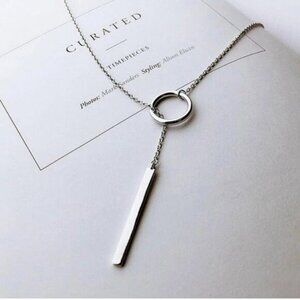 Bar Circle Necklace 925 Sterling Silver